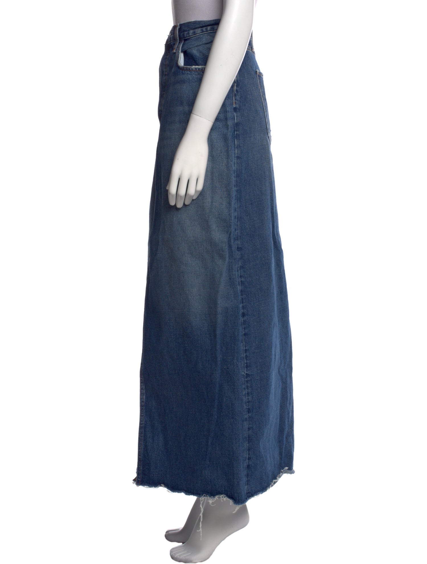 Favorite Daughter Raw-Edge Trim Long Skirt
