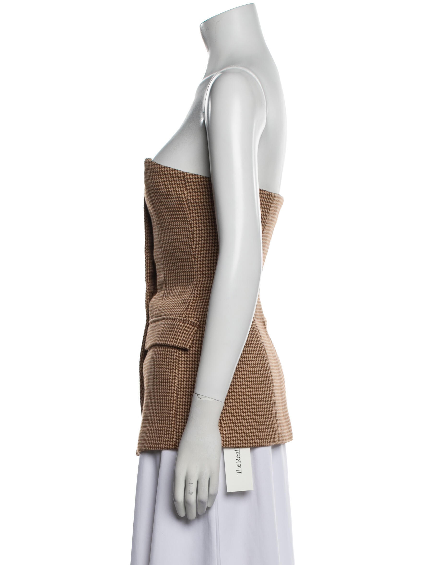 Favorite Daughter Houndstooth Print Strapless Top