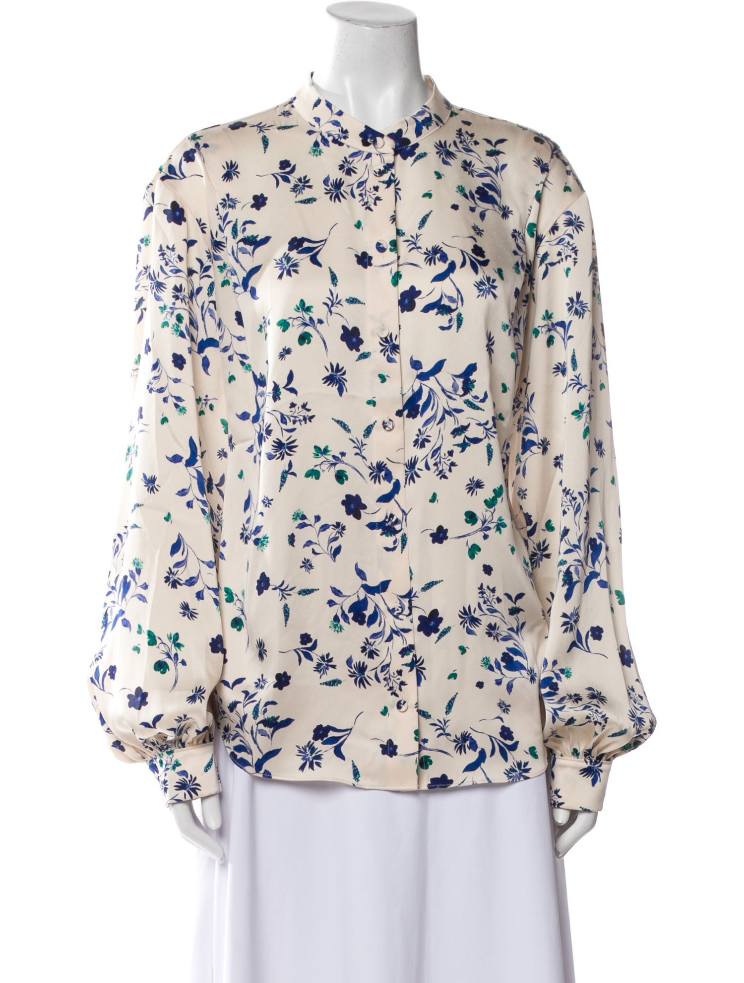 Favorite Daughter Floral Print Mock Neck Button-Up Top w/ Tags