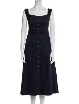 Favorite Daughter Square Neckline Midi Length Dress