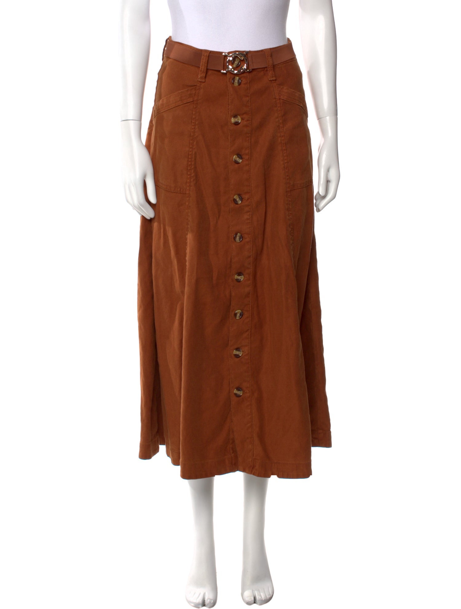 Favorite Daughter Linen Midi Length Skirt