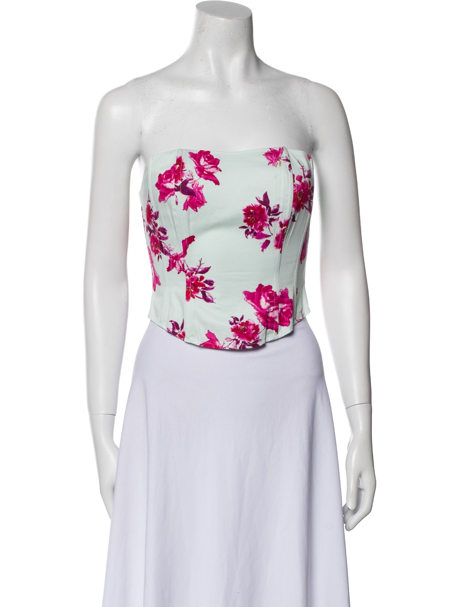 Favorite Daughter Floral Print Strapless Crop Top