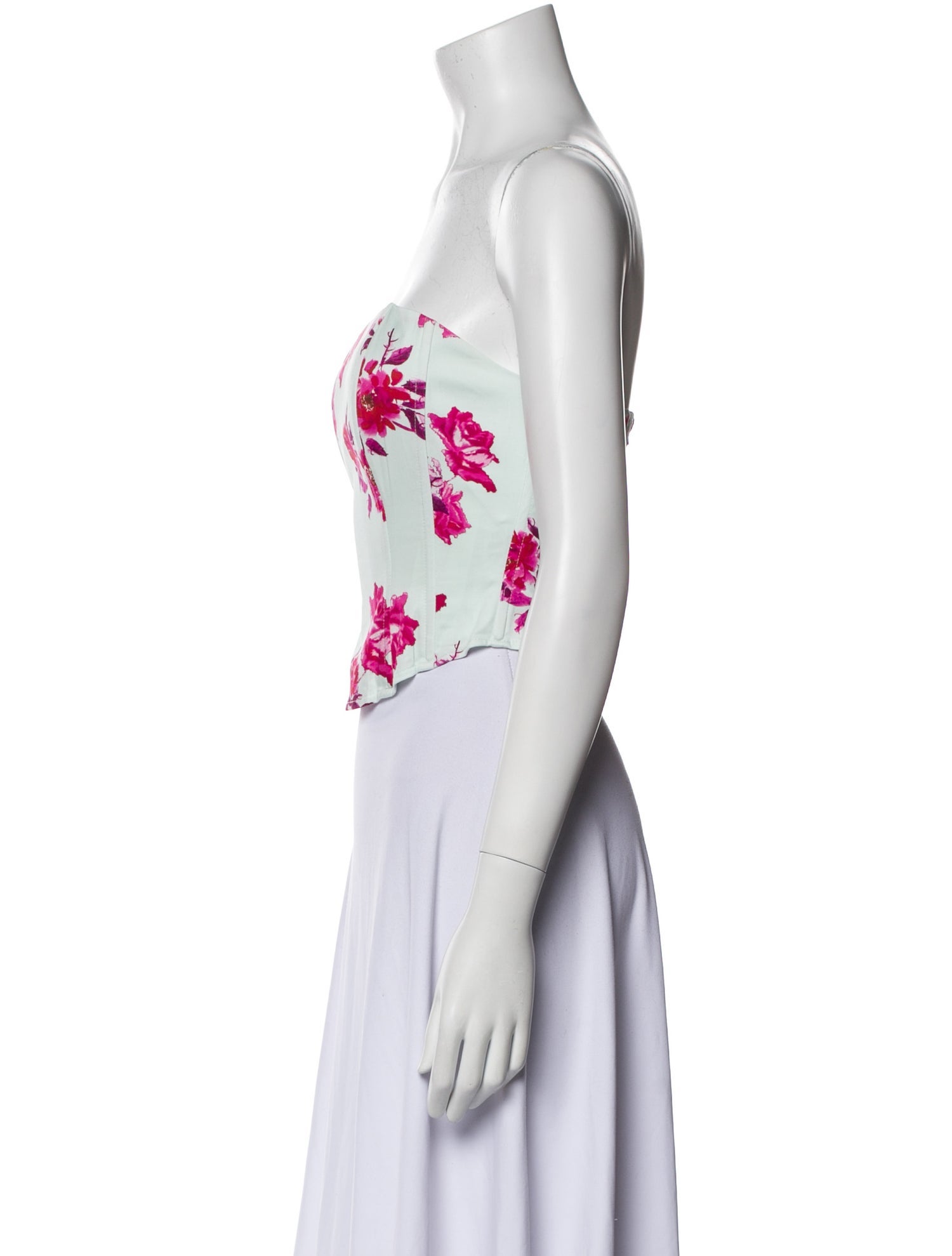 Favorite Daughter Floral Print Strapless Crop Top