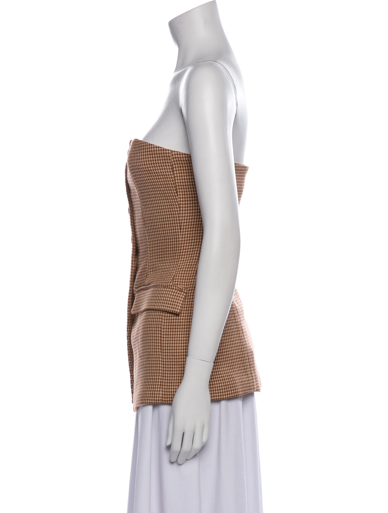 Favorite Daughter Houndstooth Print Strapless Top