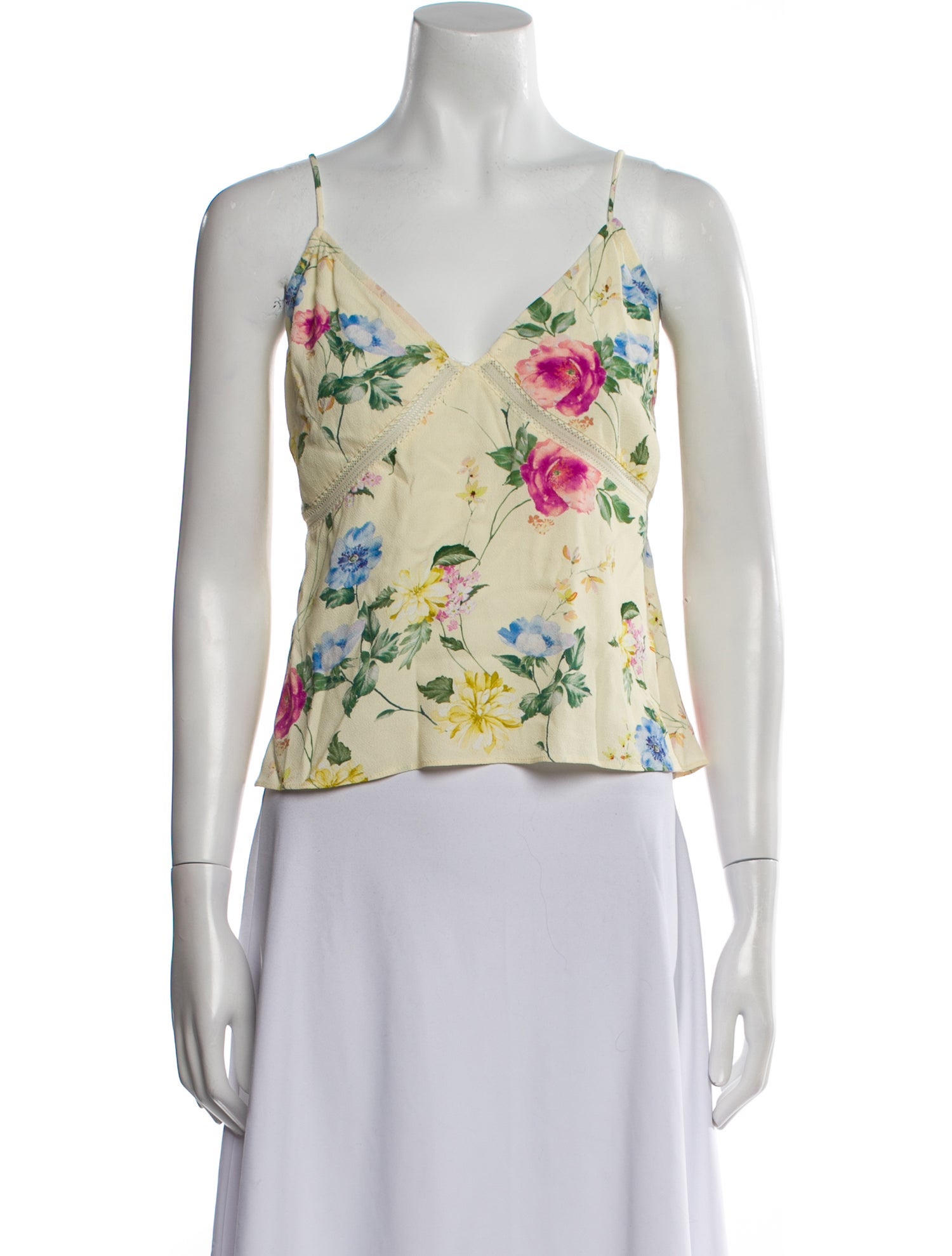 Favorite Daughter Floral Print V-Neck Crop Top