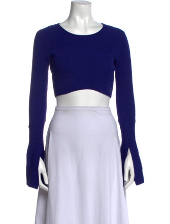 Favorite Daughter Scoop Neck Long Sleeve Crop Top