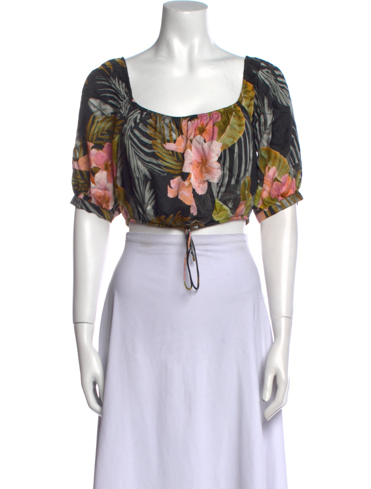 Favorite Daughter Floral Print Square Neckline Crop Top