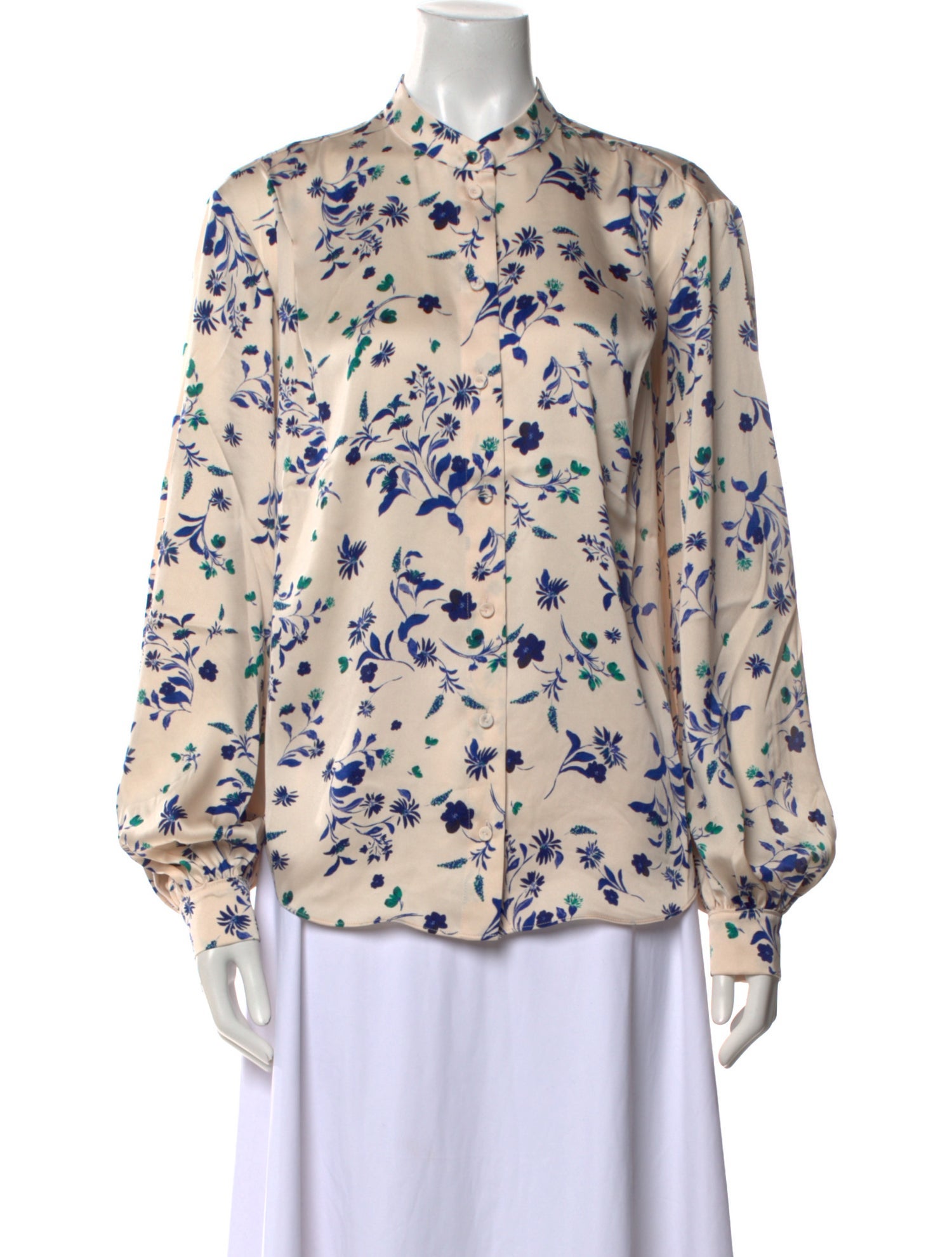 Favorite Daughter Floral Print Mock Neck Button-Up Top w/ Tags