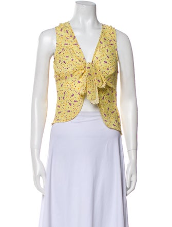 Favorite Daughter Silk Printed Crop Top