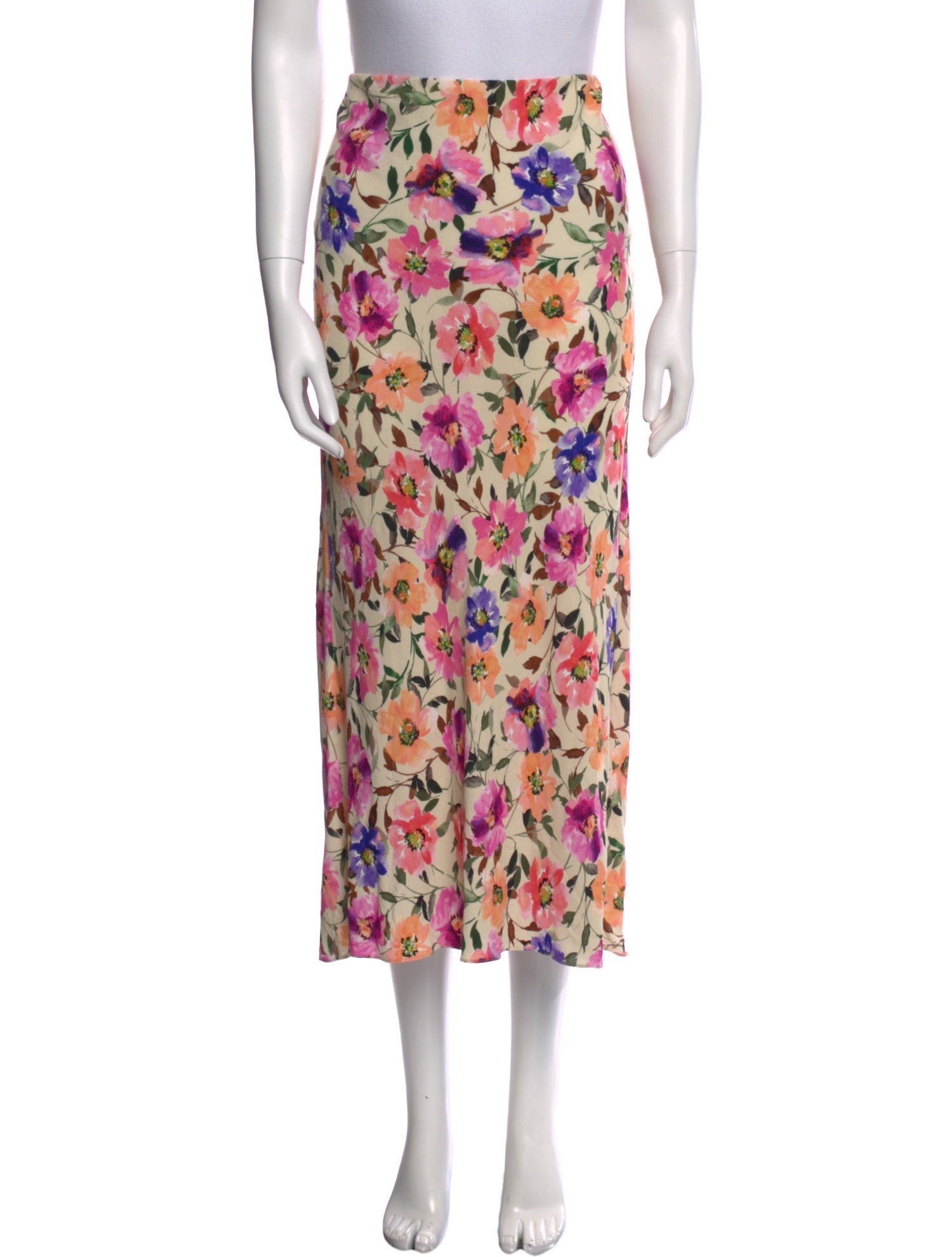 Favorite Daughter Floral Print Midi Length Skirt