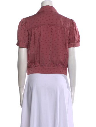 Favorite Daughter Polka Dot Print Short Sleeve Button-Up Top