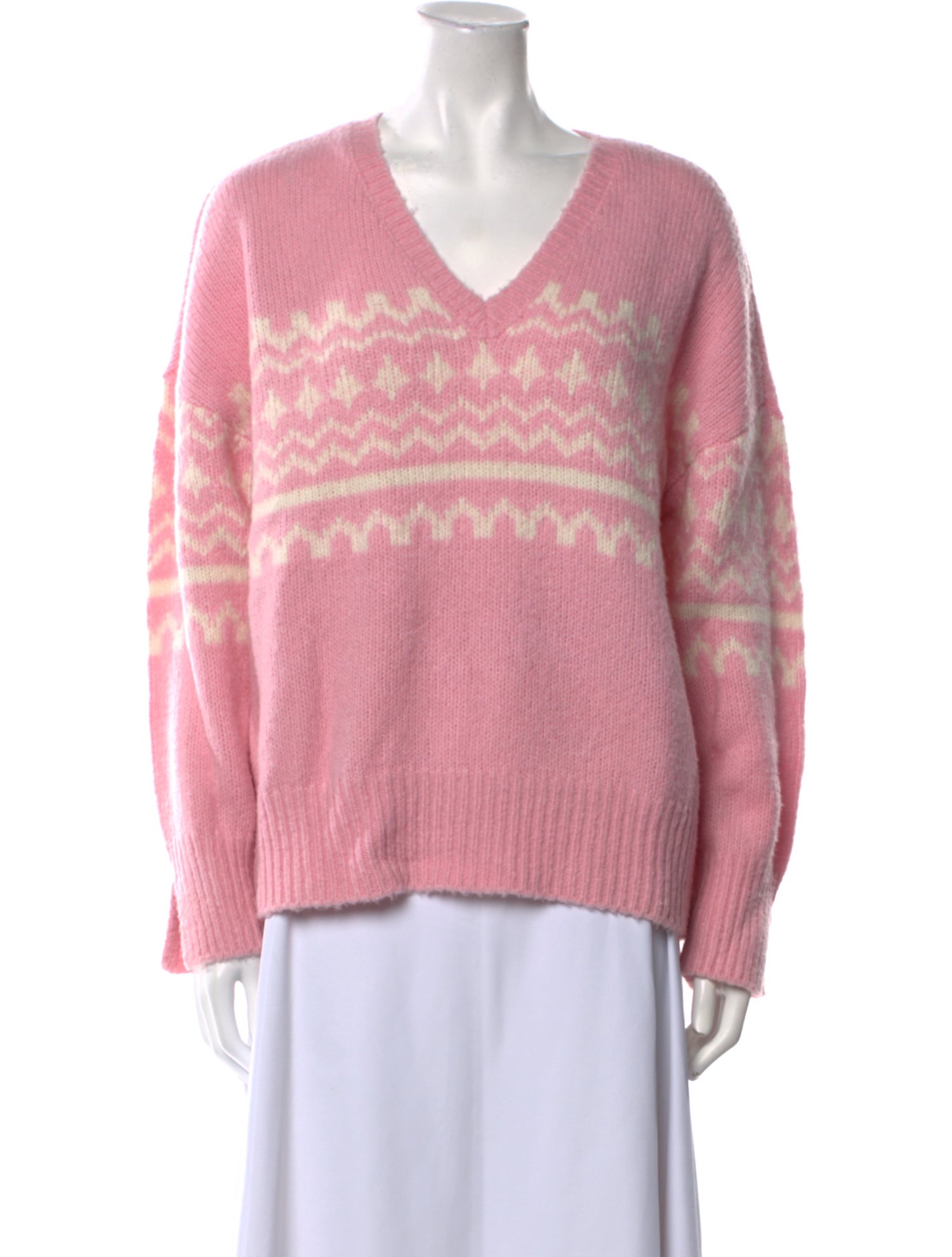 Favorite Daughter Graphic Print V-Neck Sweater