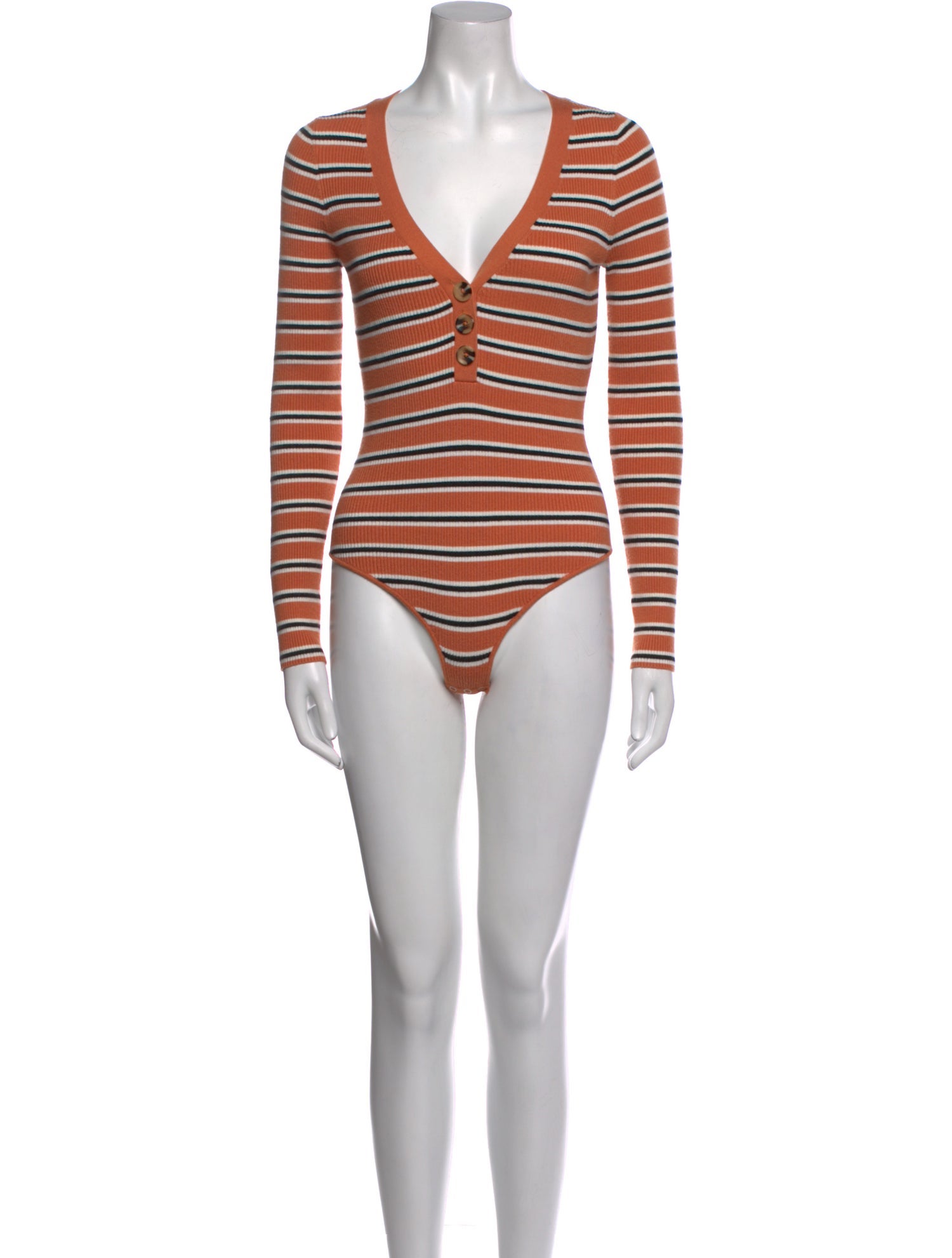Favorite Daughter Striped V-Neck Bodysuit