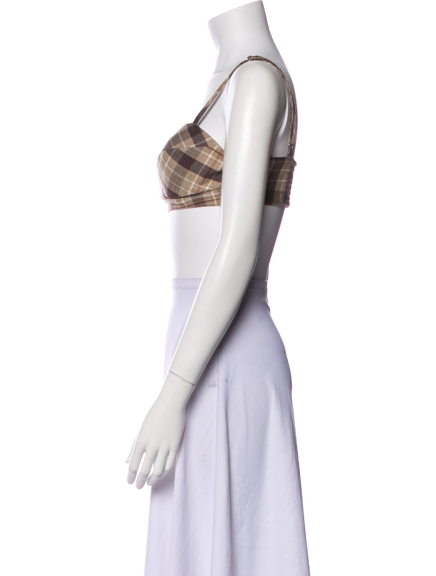 Favorite Daughter Plaid Print Square Neckline Crop Top