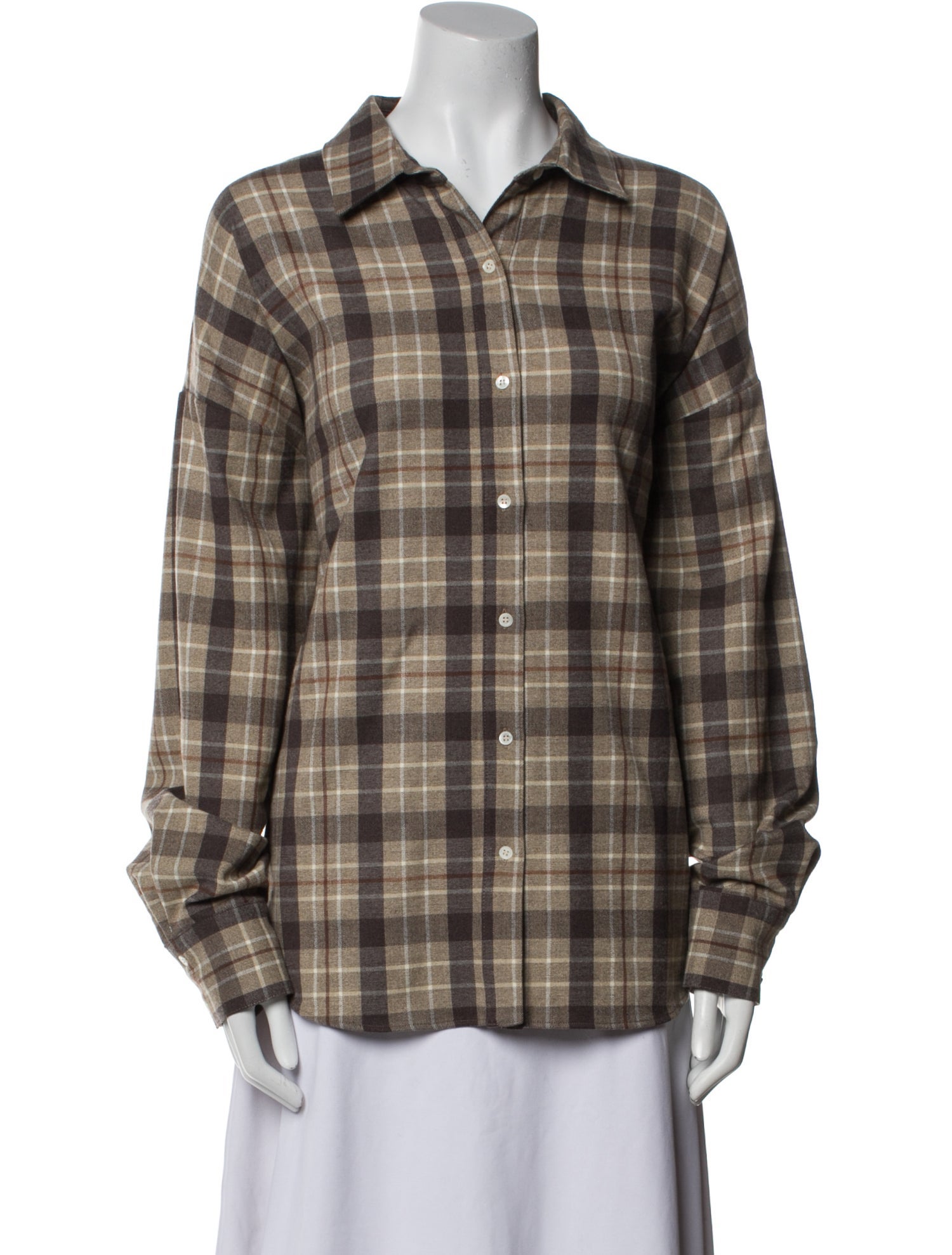 Favorite Daughter Plaid Print Long Sleeve Button-Up Top