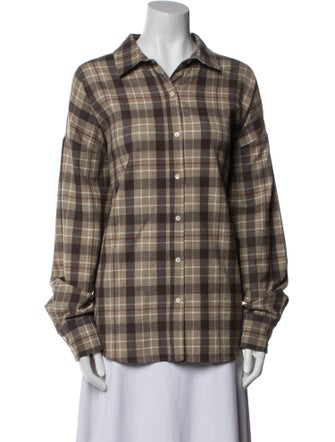 Favorite Daughter Plaid Print Long Sleeve Button-Up Top