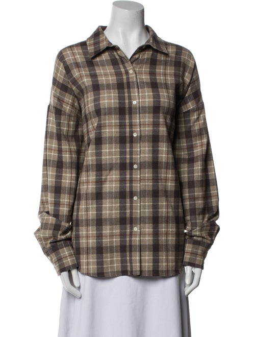 Favorite Daughter Plaid Print Long Sleeve Button-Up Top
