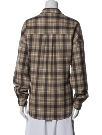 Favorite Daughter Plaid Print Long Sleeve Button-Up Top