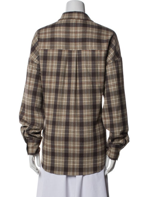 Favorite Daughter Plaid Print Long Sleeve Button-Up Top