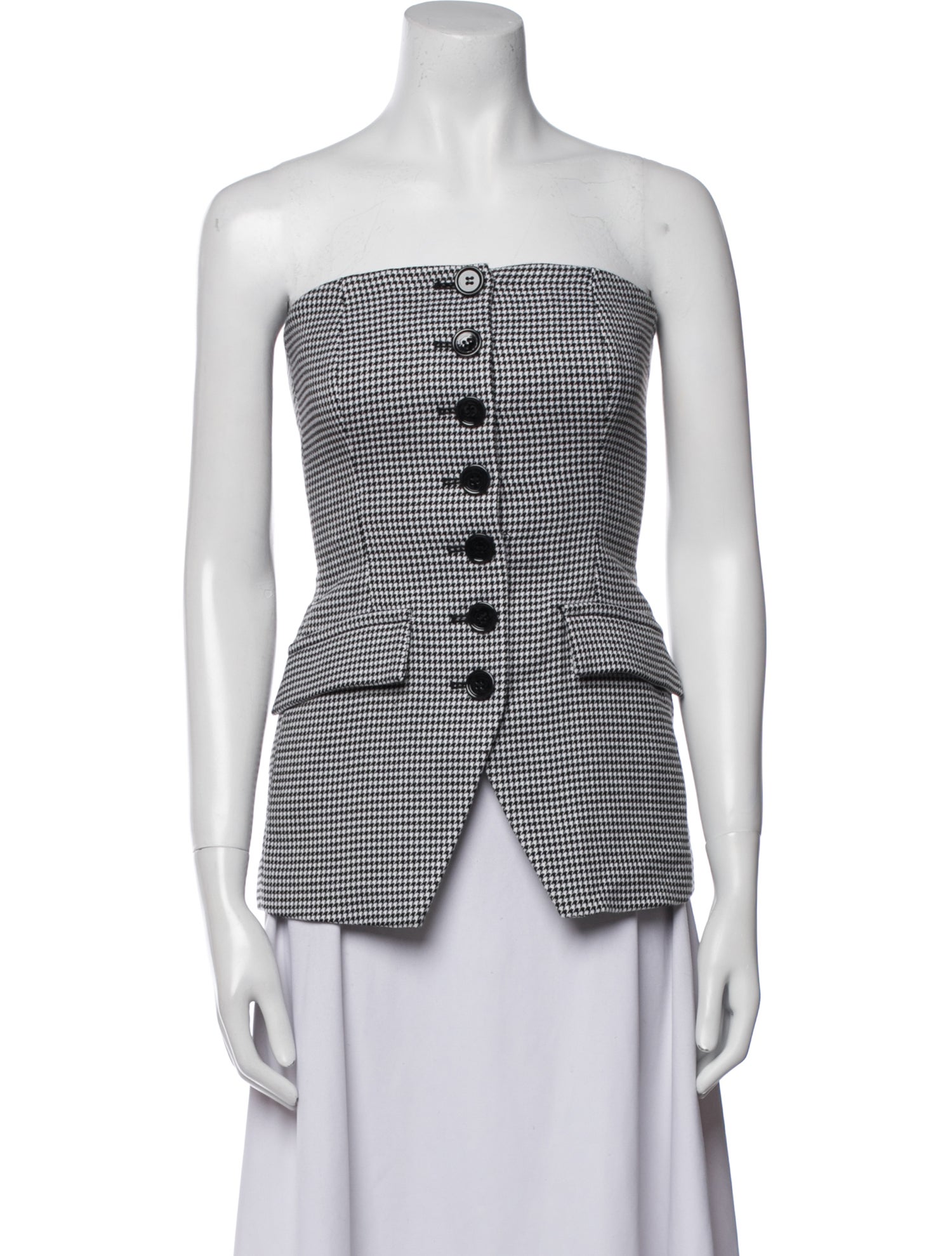 Favorite Daughter Houndstooth Print Strapless Top w/ Tags