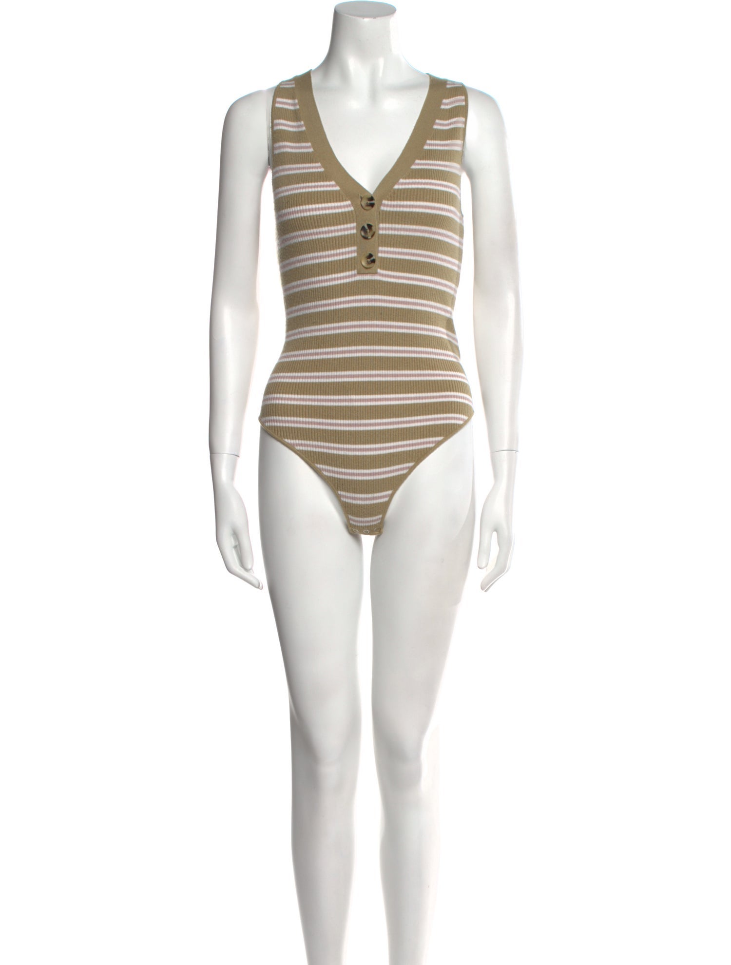 Favorite Daughter Striped V-Neck Bodysuit