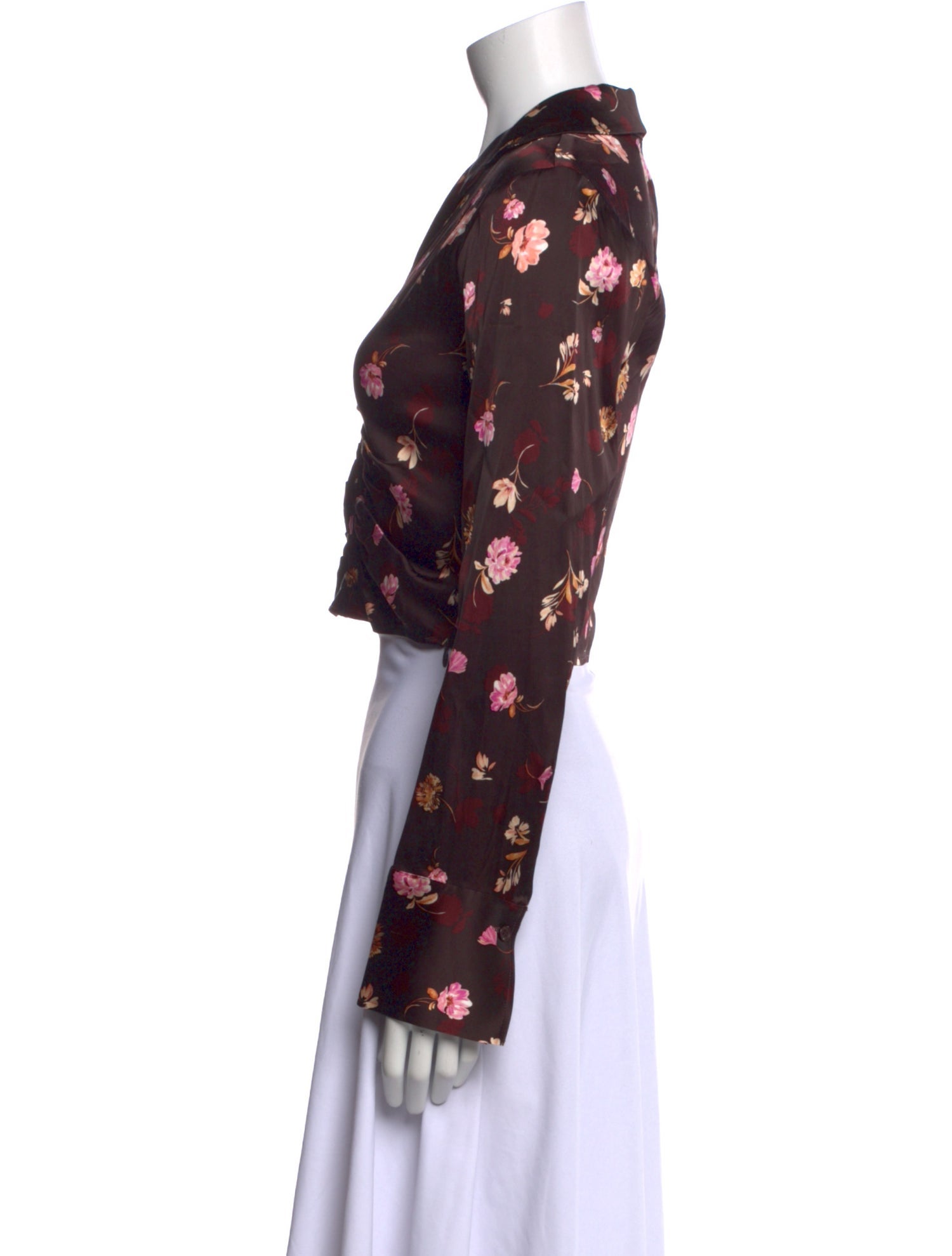 Favorite Daughter Floral Print Long Sleeve Crop Top w/ Tags