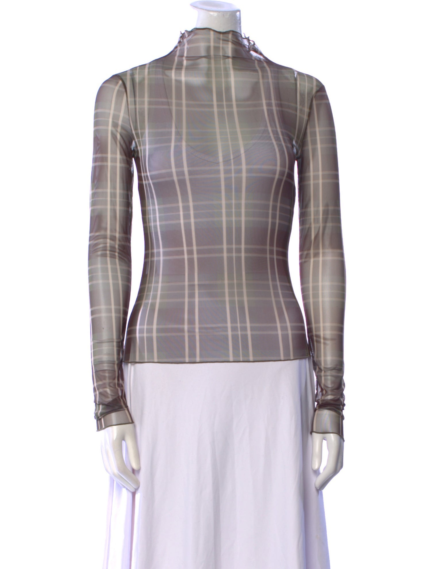 Favorite Daughter Plaid Print Mock Neck Top w/ Tags