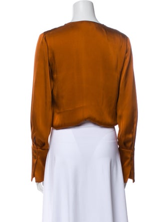 Favorite Daughter V-Neck Long Sleeve Crop Top