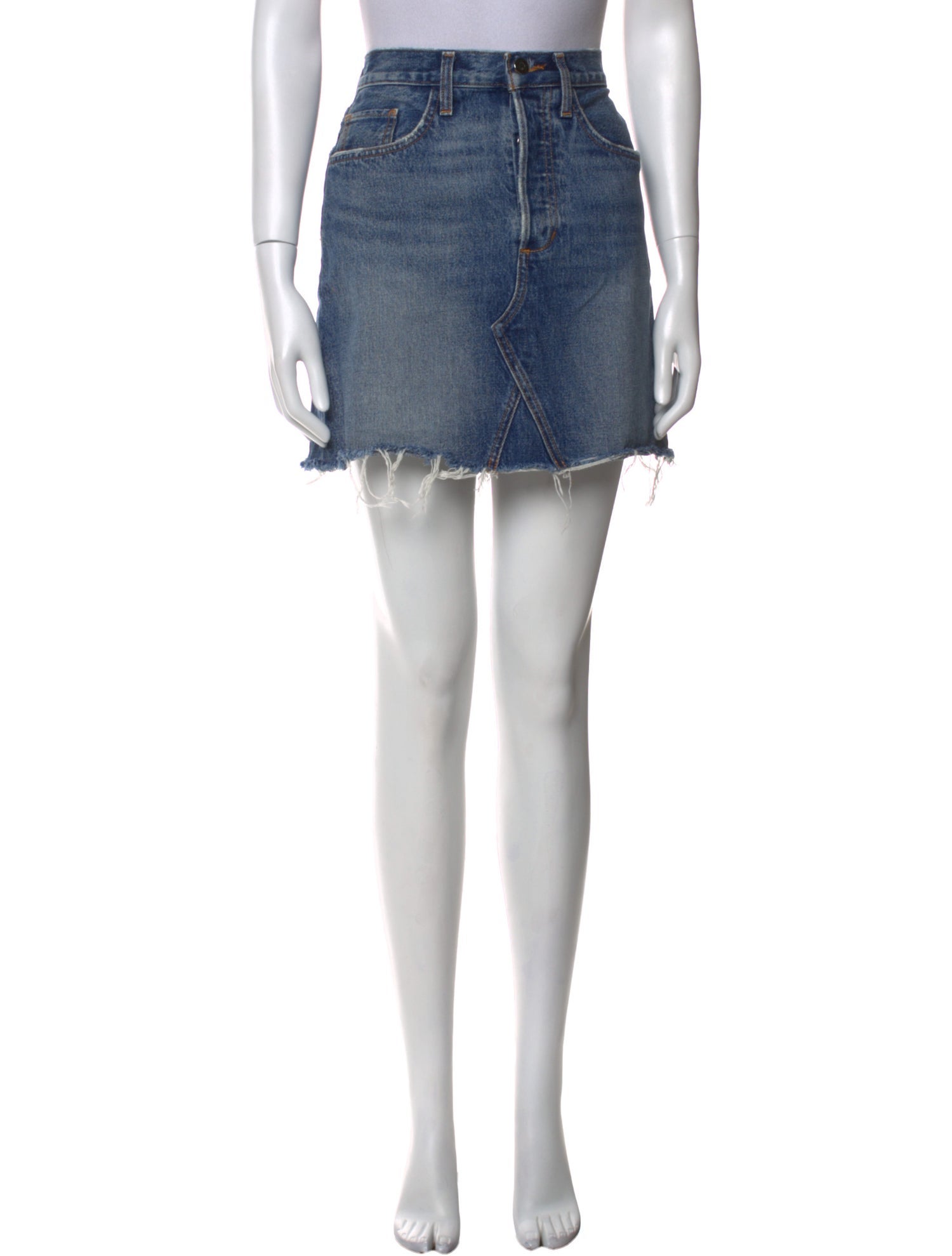 Favorite Daughter Raw-Edge Trim Mini Skirt