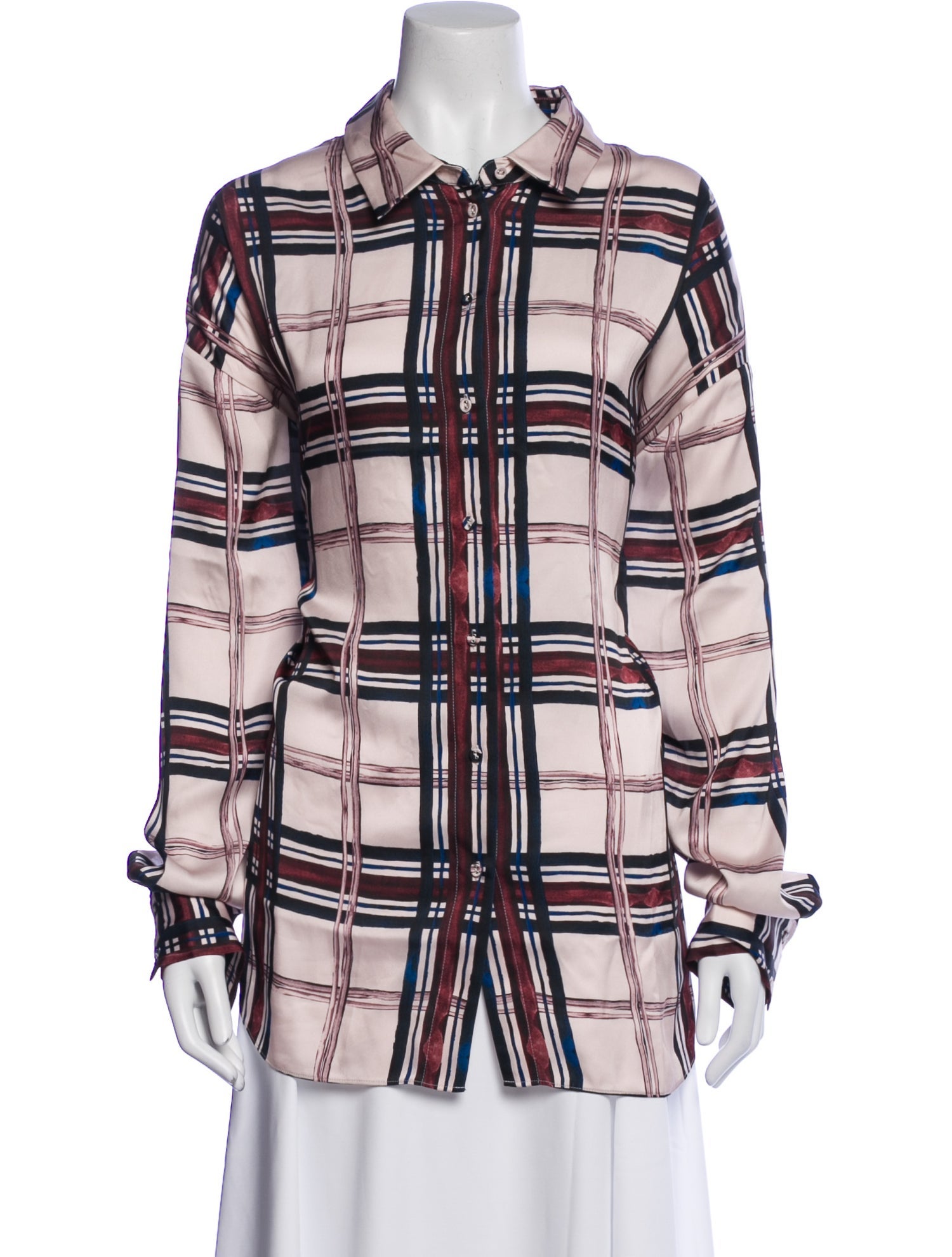 Favorite Daughter Plaid Print Long Sleeve Button-Up Top