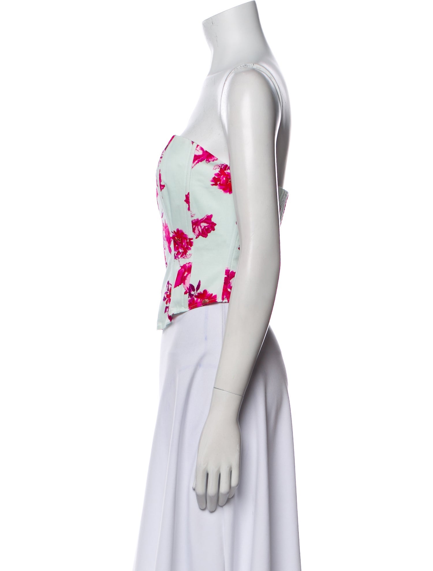 Favorite Daughter Floral Print Strapless Crop Top