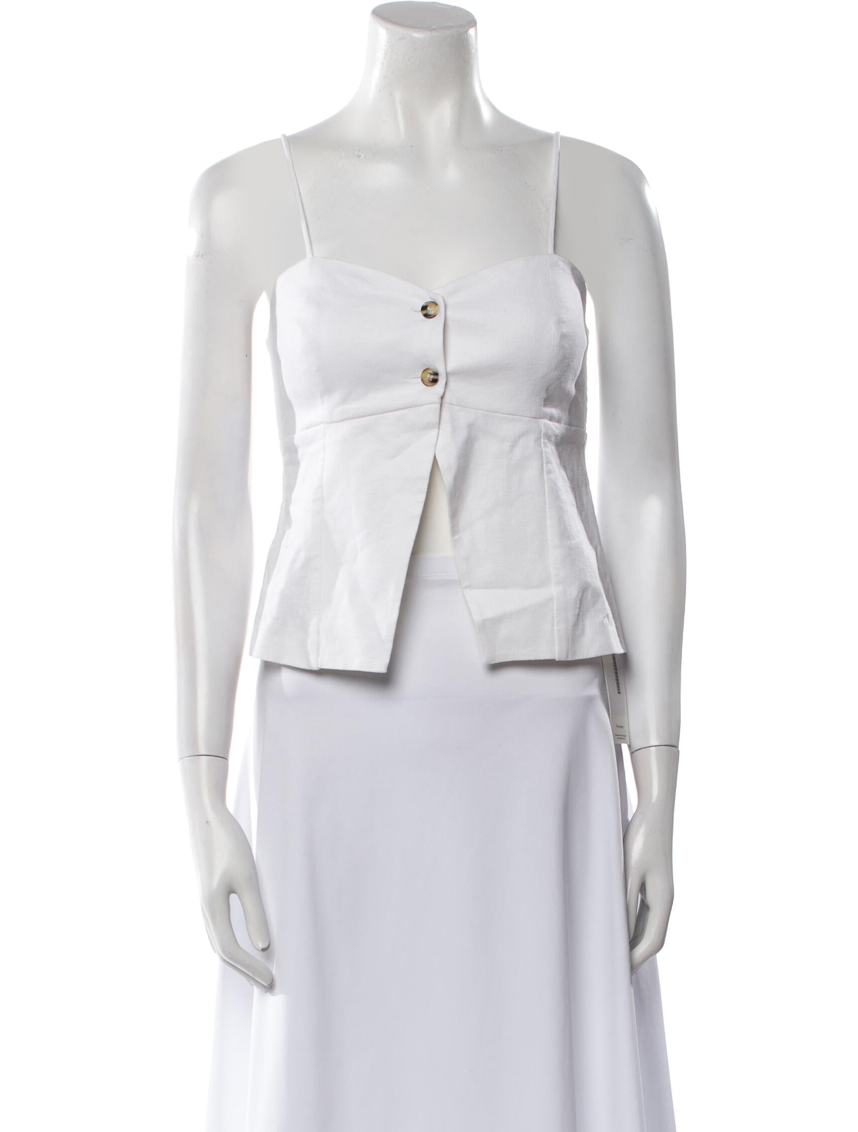 Favorite Daughter Linen Square Neckline Crop Top