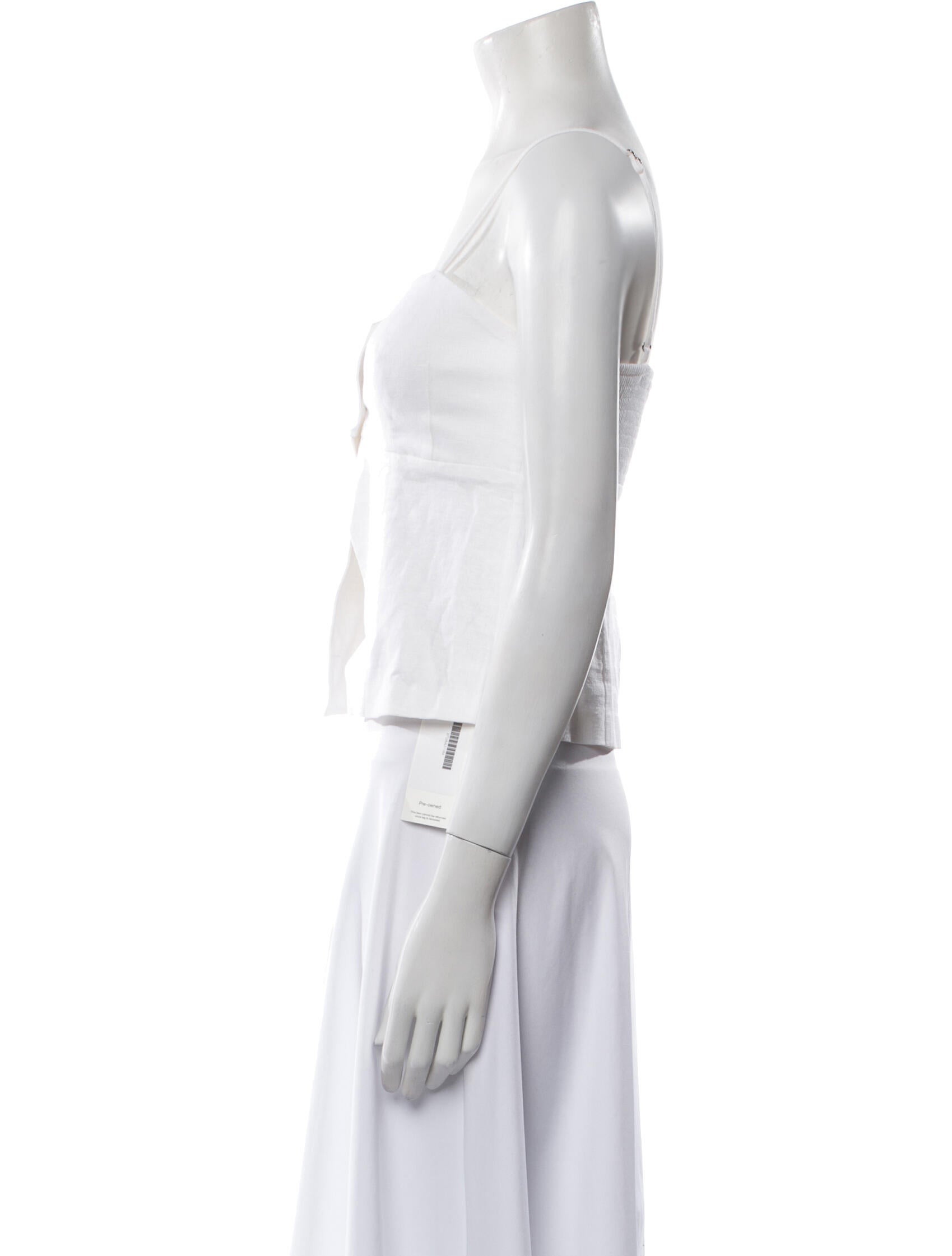 Favorite Daughter Linen Square Neckline Crop Top