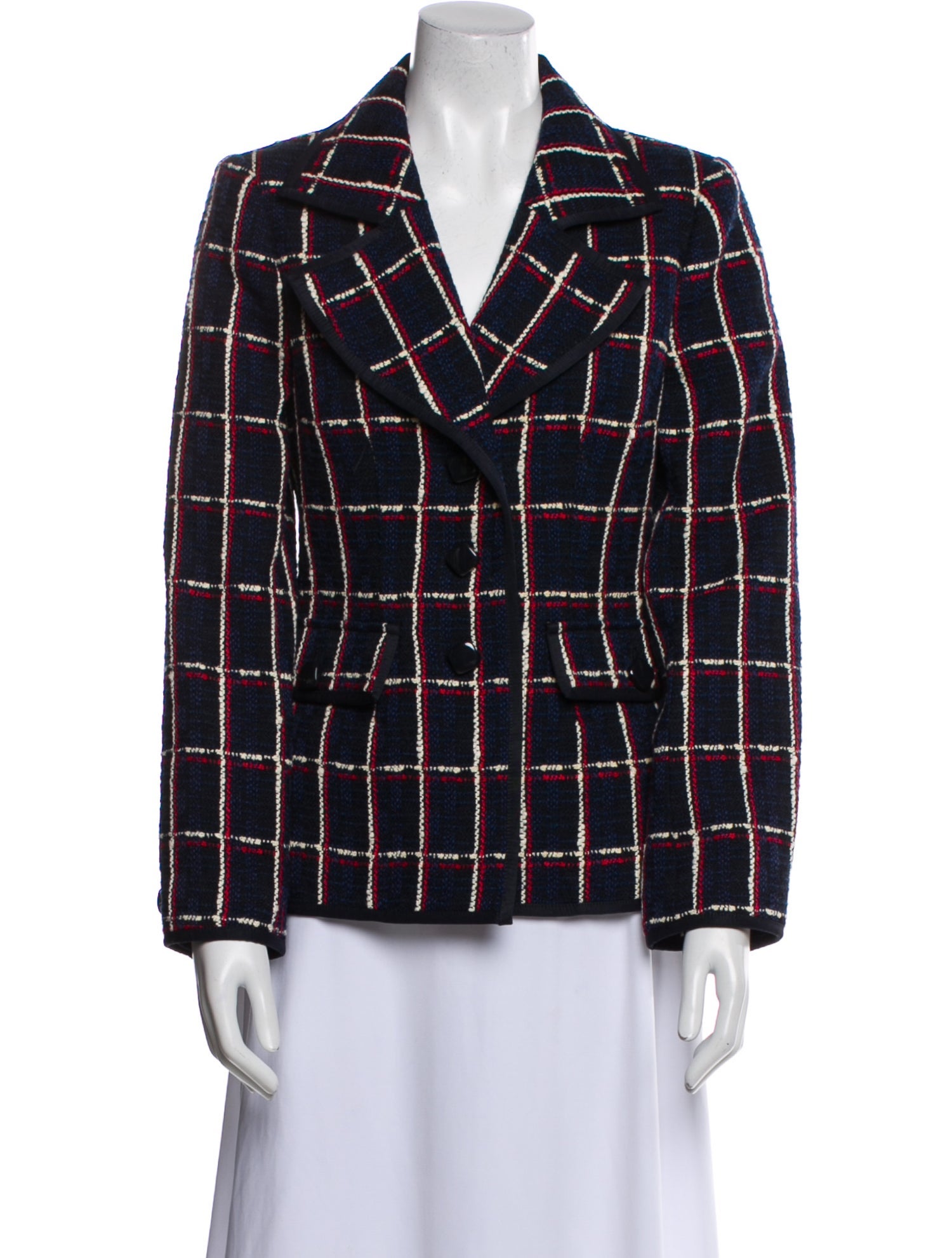 Favorite Daughter Wool Plaid Print Blazer