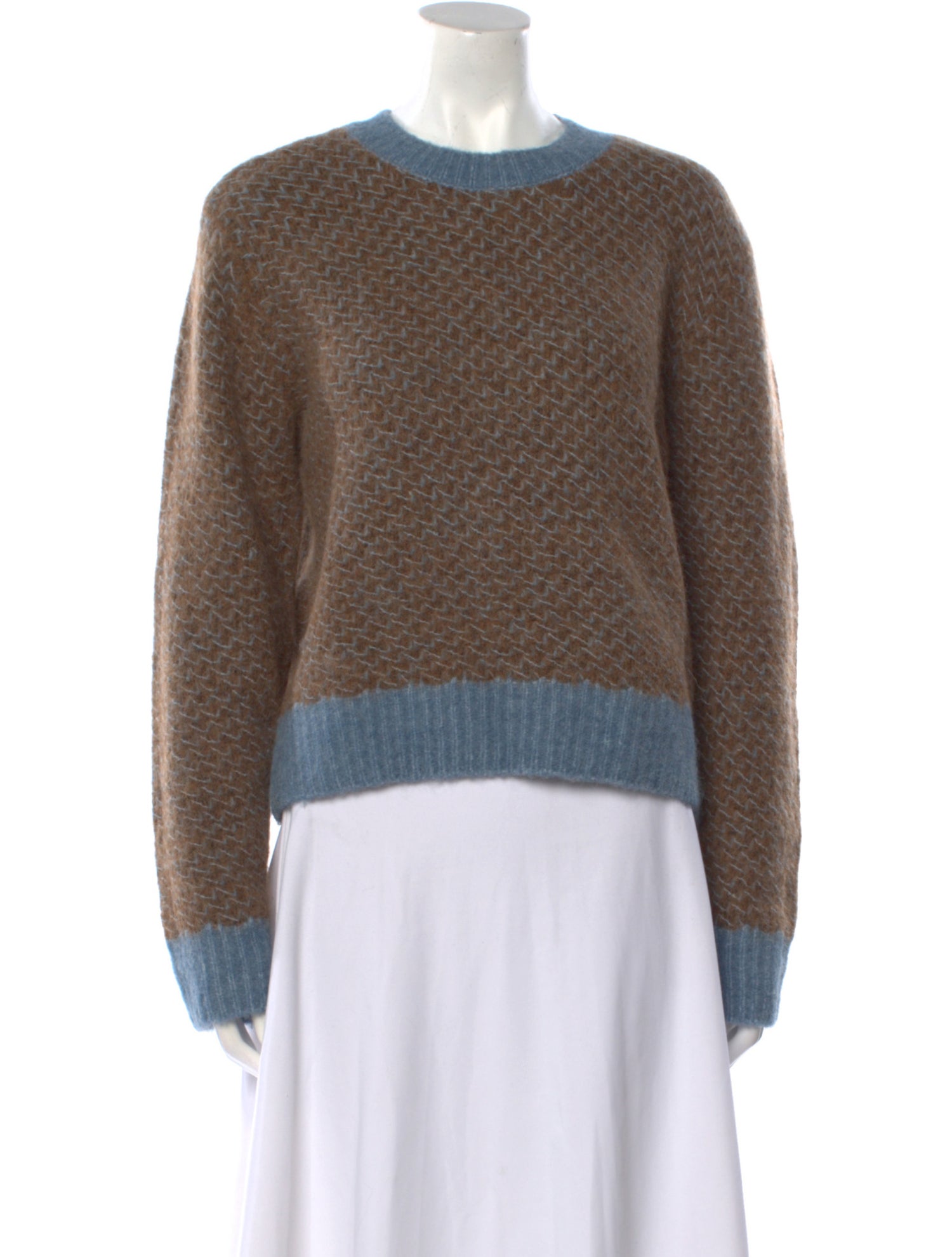 Favorite Daughter Colorblock Pattern Crew Neck Sweater