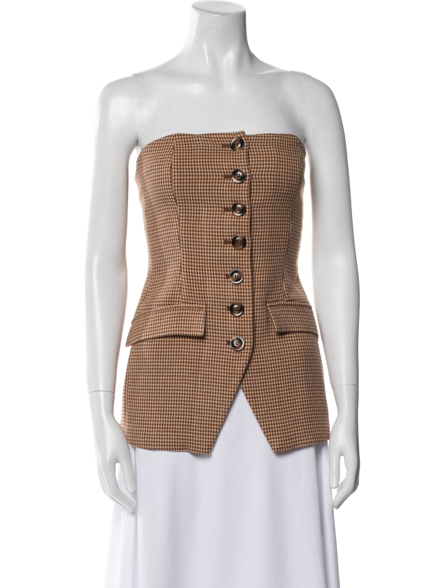 Favorite Daughter Plaid Print Strapless Top