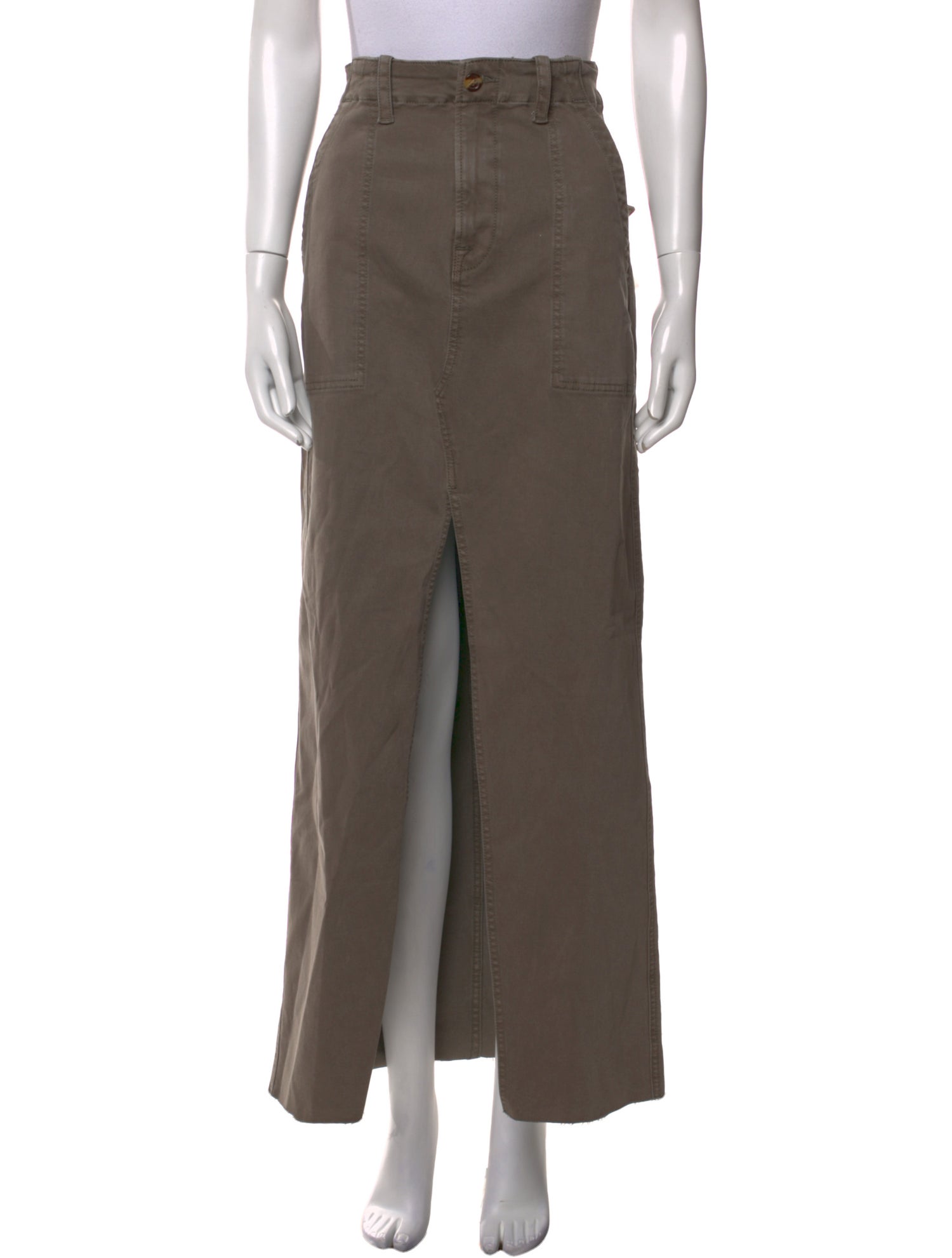 Favorite Daughter Raw-Edge Trim Long Skirt