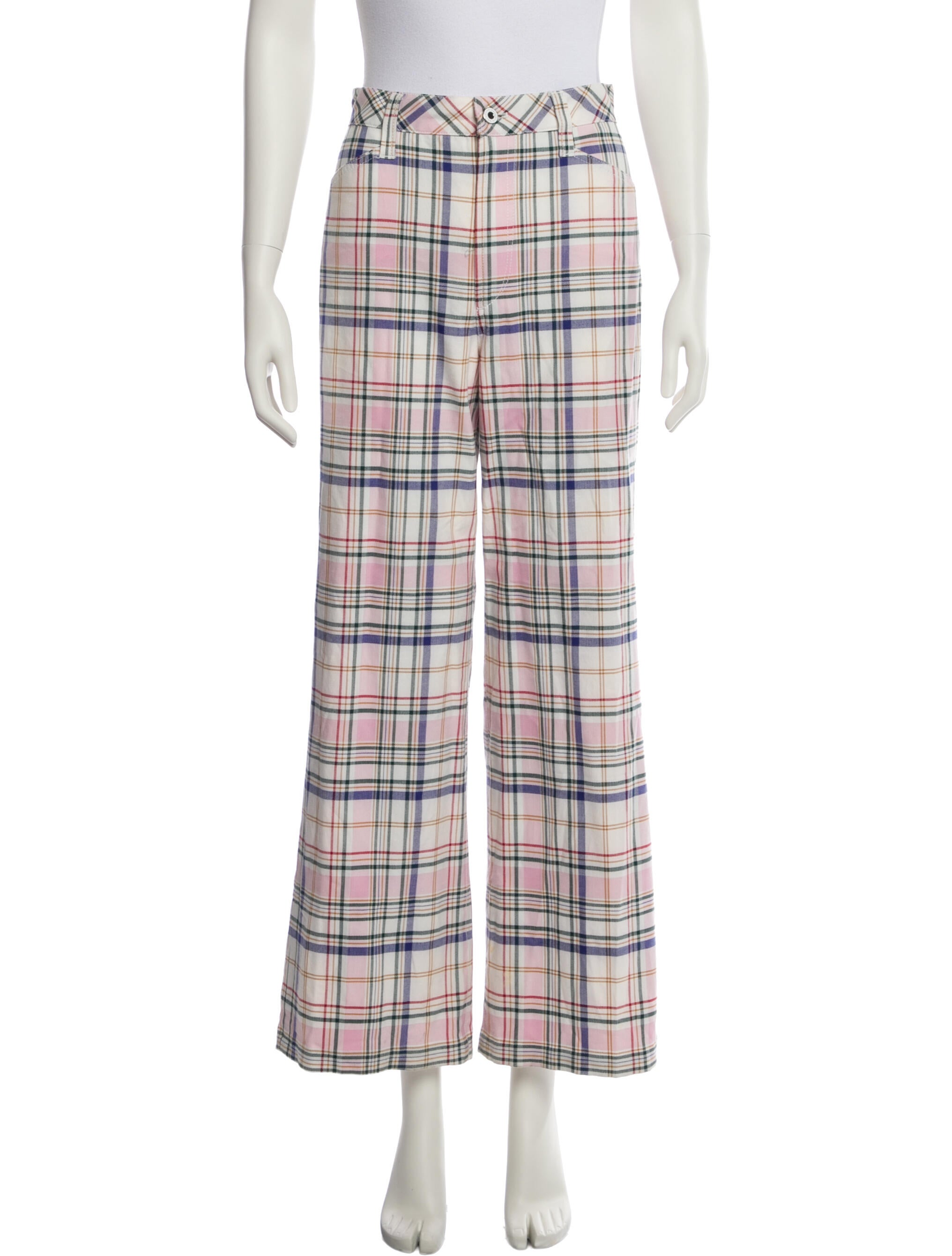 Favorite Daughter Plaid Print Wide Leg Pants