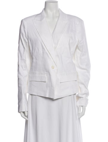 Pre-owned Favorite Daughter Striped Blazer In White