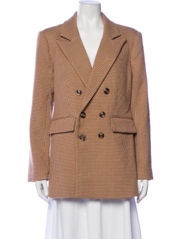 Pre-owned Favorite Daughter Houndstooth Print Coat W/ Tags In Brown