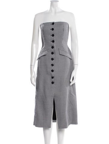 Pre-owned Favorite Daughter Plaid Print Knee-length Dress In Black