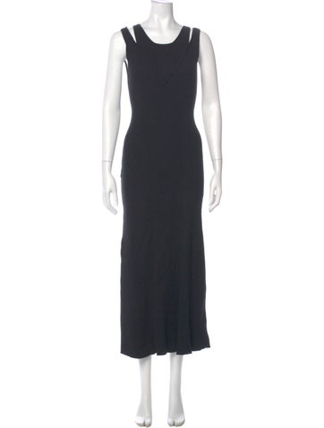 Pre-owned Favorite Daughter Scoop Neck Long Dress In Gray