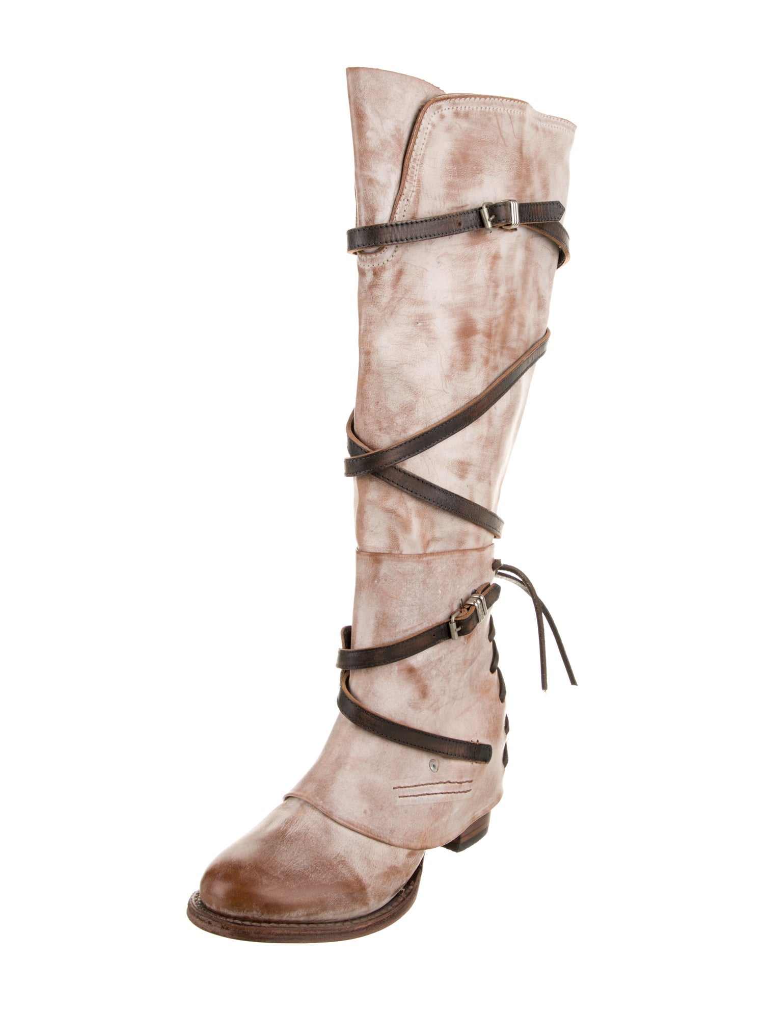 Freebird Leather Tie-Dye Print Riding Boots