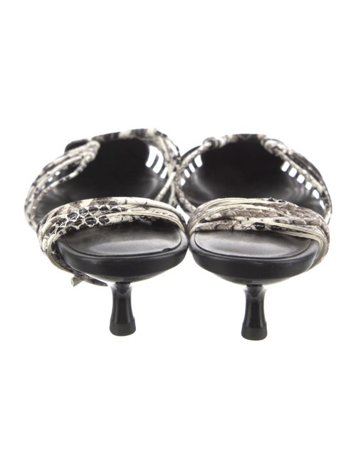 Femme LA Embossed Leather Animal Print Mules