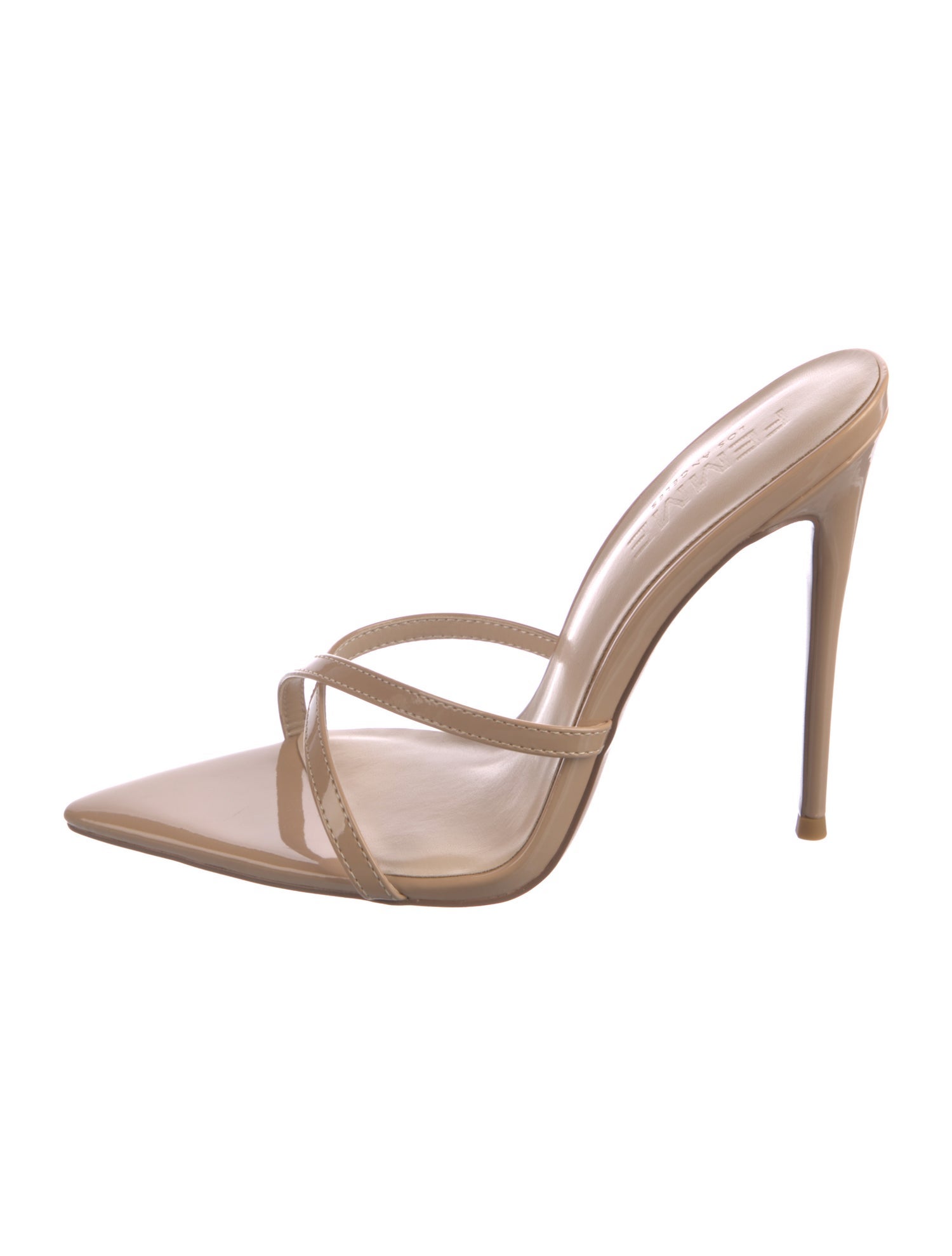 Femme LA Patent Leather Embroidered Accent Slides