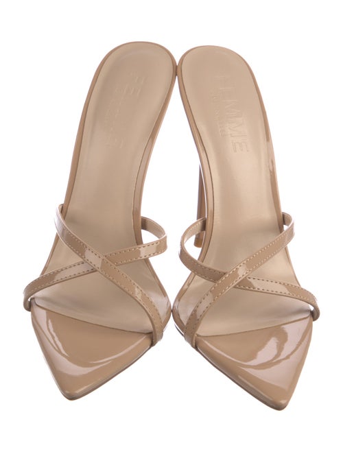 Femme LA Patent Leather Embroidered Accent Slides