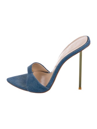 Femme LA Denim Animal Print Slides