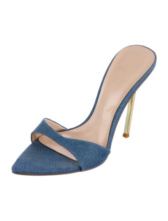 Femme LA Denim Animal Print Slides