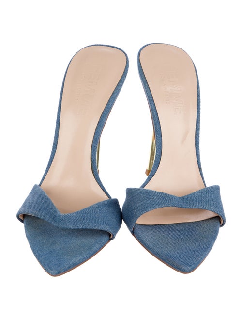 Femme LA Denim Animal Print Slides