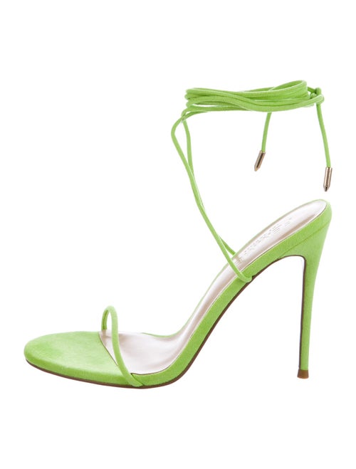 Femme LA Barely There Lace-Up Heel Suede Sandals